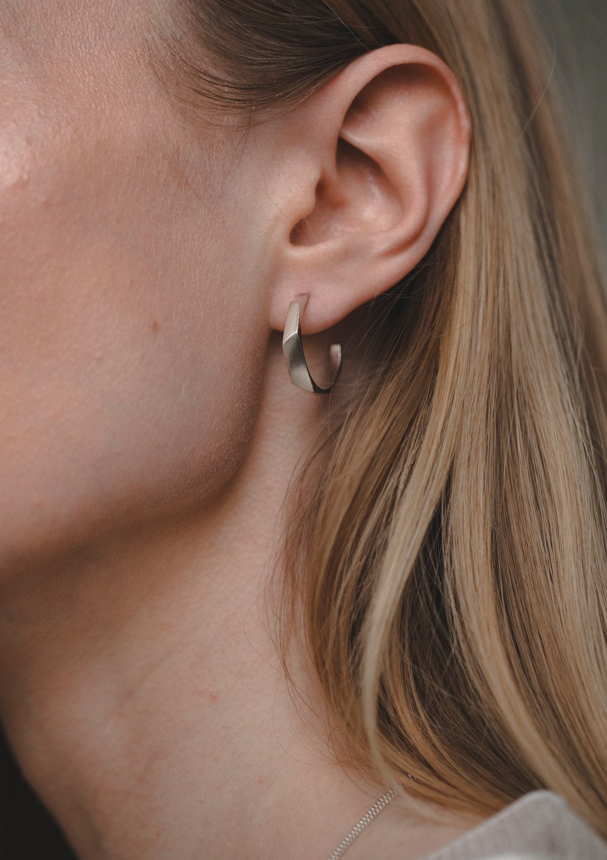 Faceta hoops in silver