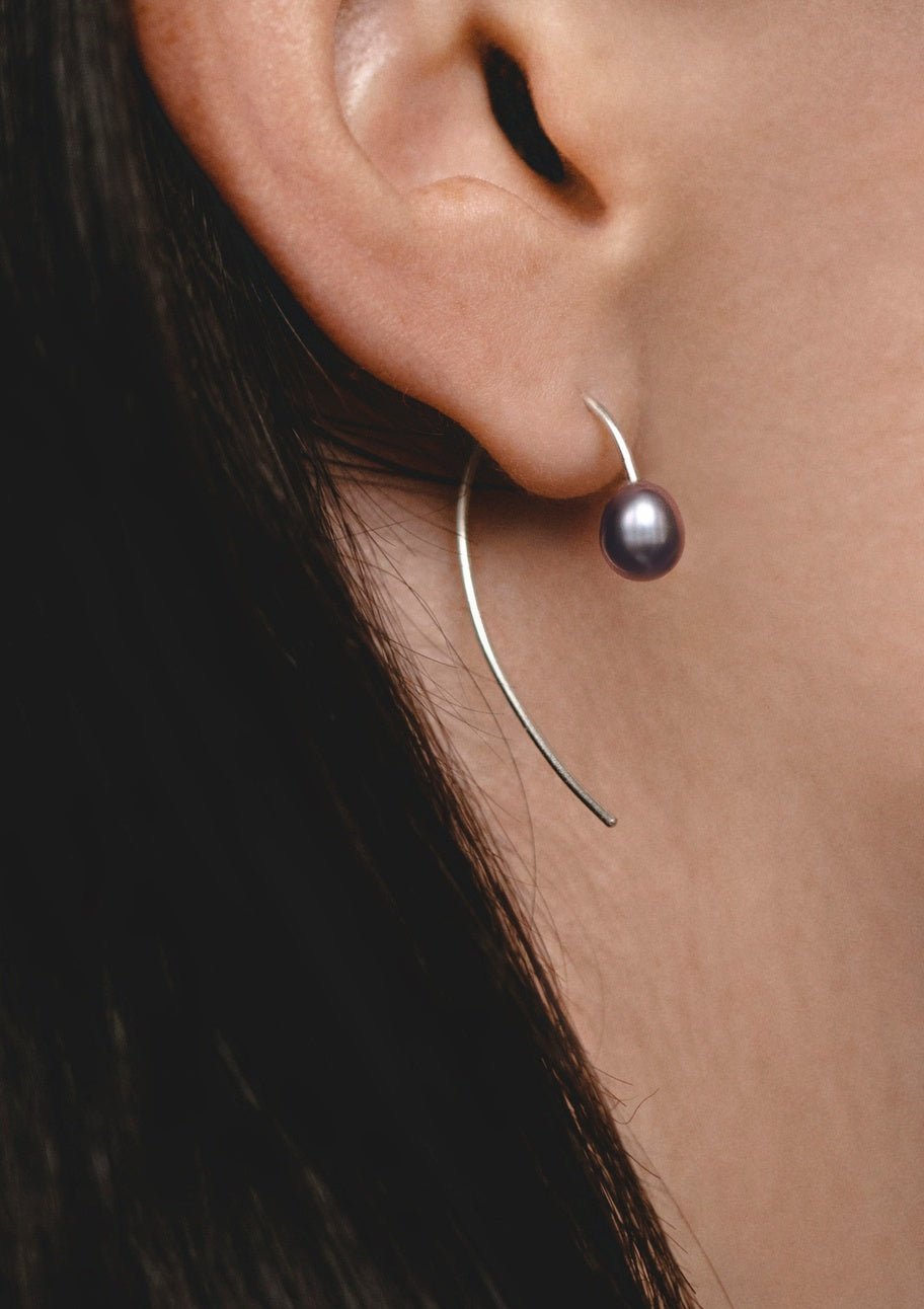 Schwarze Perlenohrringe