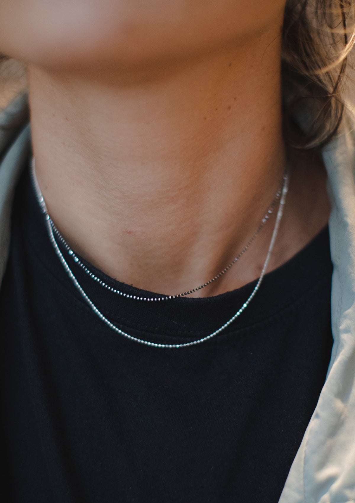 Whisper Two-Tone Choker by Sofia Kov – worn view