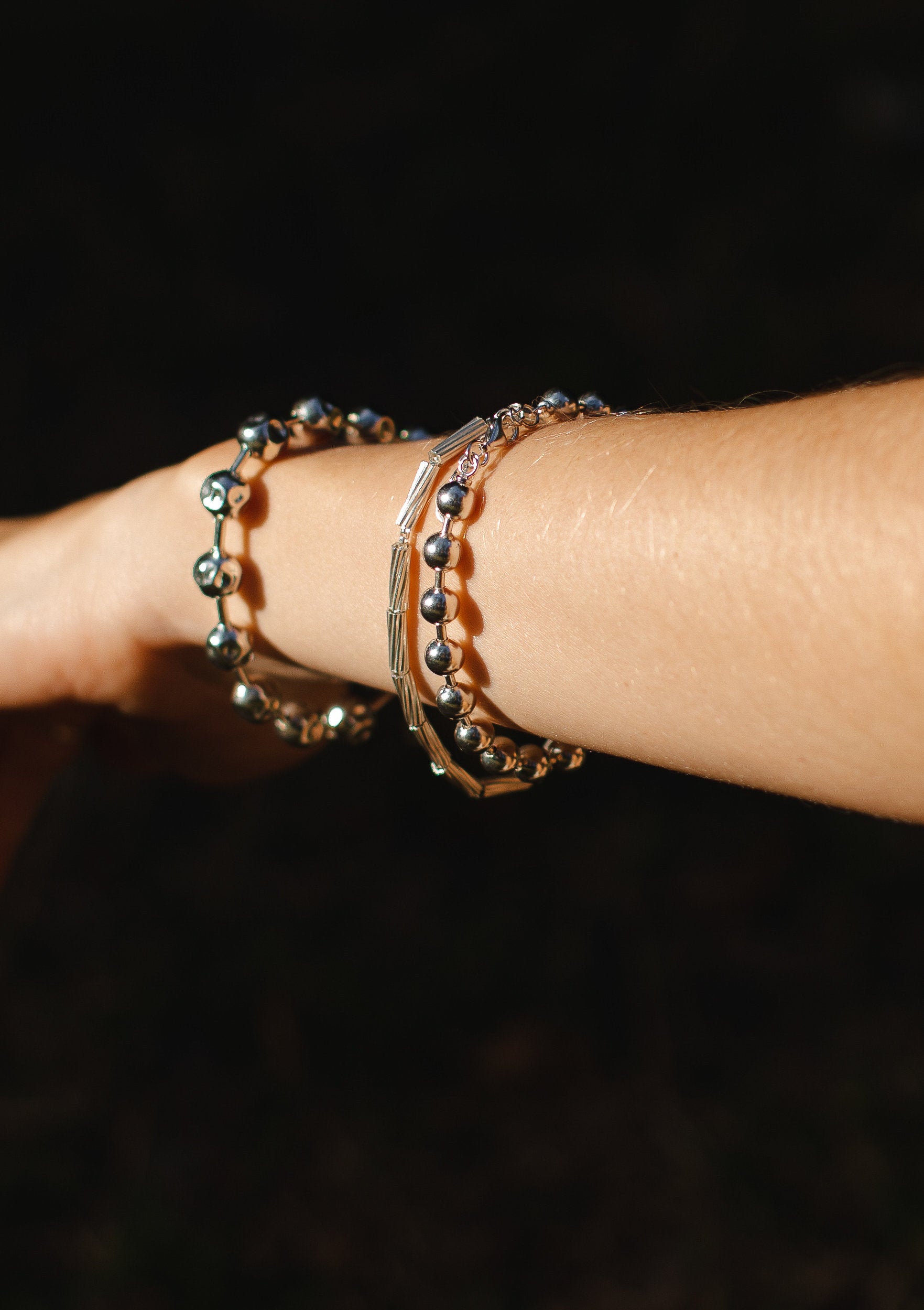 Stripped Silver Bracelet by Sofia Kov – view 5