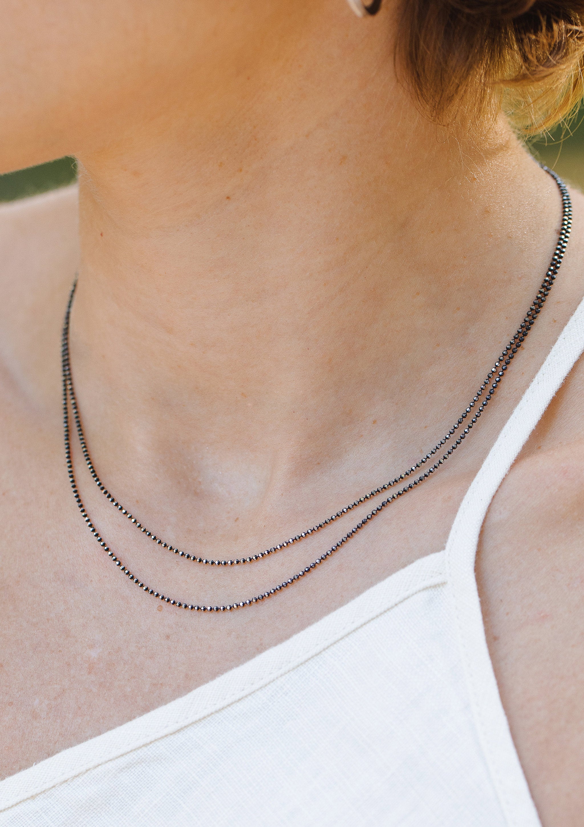 Whisper Double Black Choker by Sofia Kov – close-up