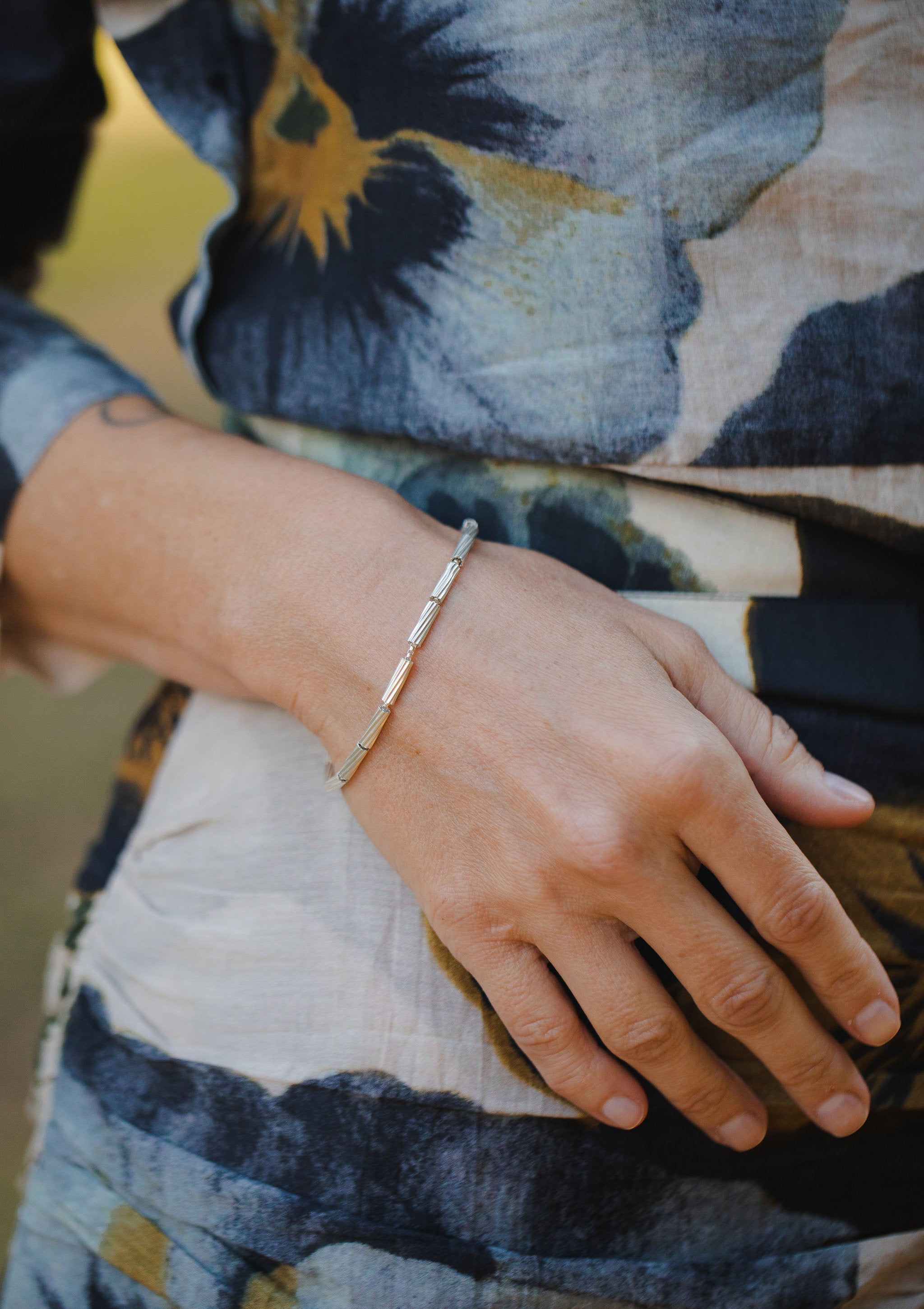 Stripped Silver Bracelet by Sofia Kov – view 3