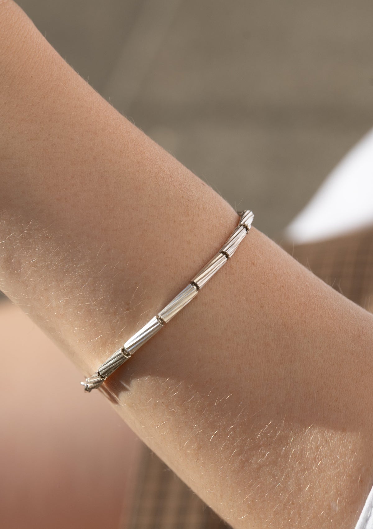 Stripped Silver Bracelet by Sofia Kov – view 6
