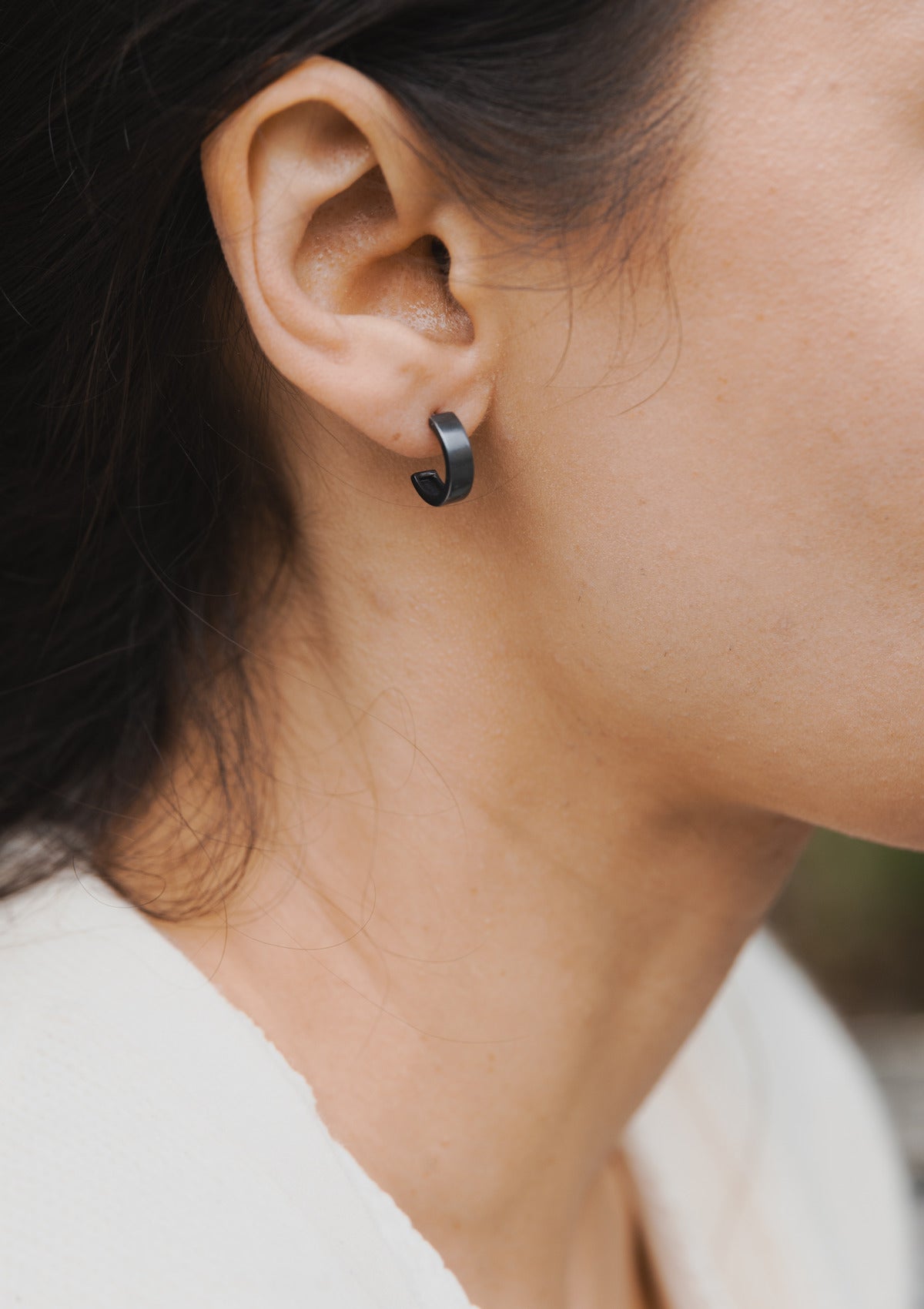 Small hoop earrings — на теле
