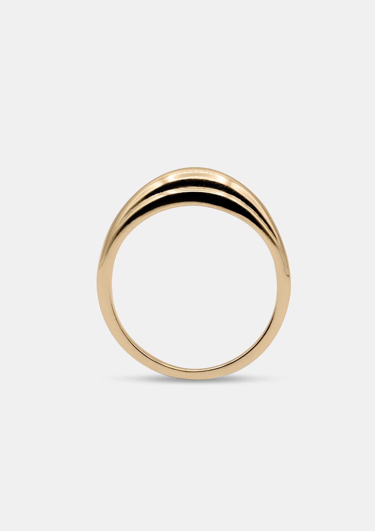 Handcrafted dome ring in real 14K gold, Berlin-made designer piece