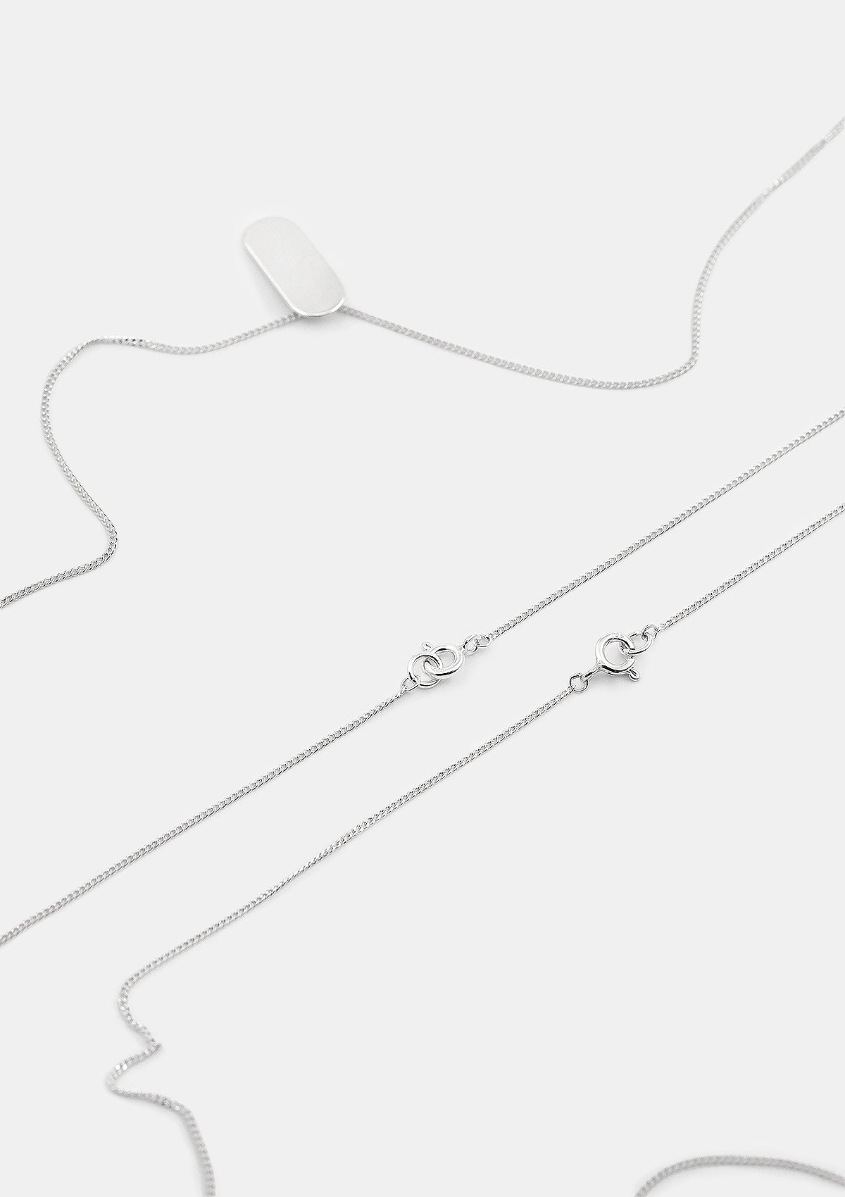 Diagram showing necklace lengths and pendant placement for sterling silver layering set