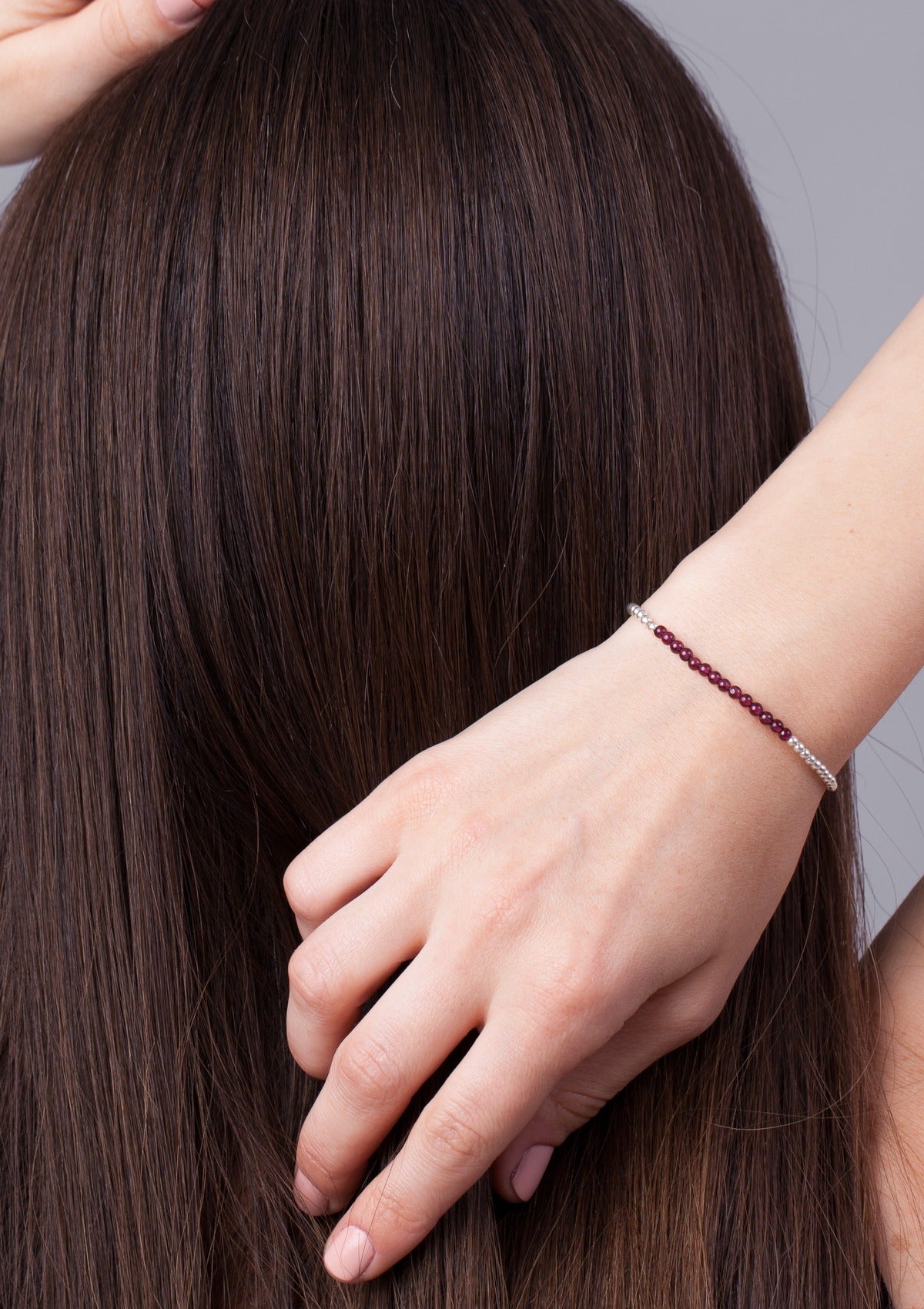 Red Garnet Beaded Bracelet