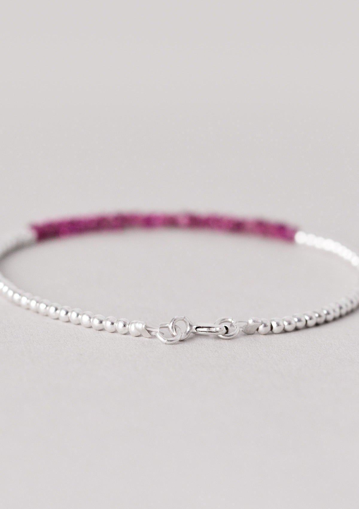 Rhodolite Garnet Beaded Bracelet