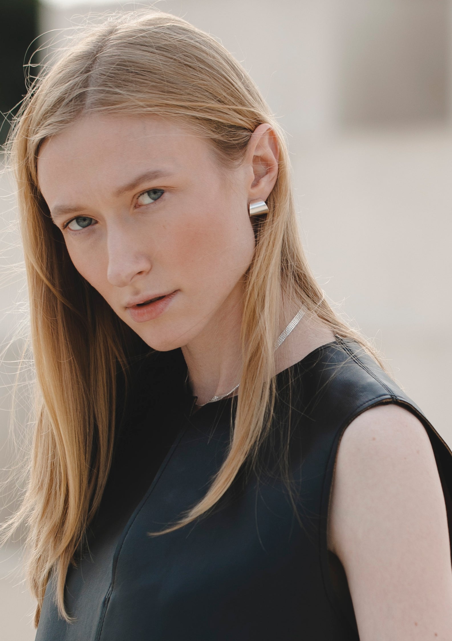 Wide hoop earrings