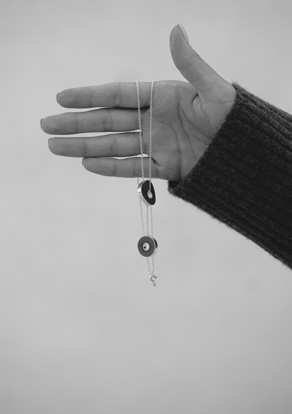 Concrete lariat necklace