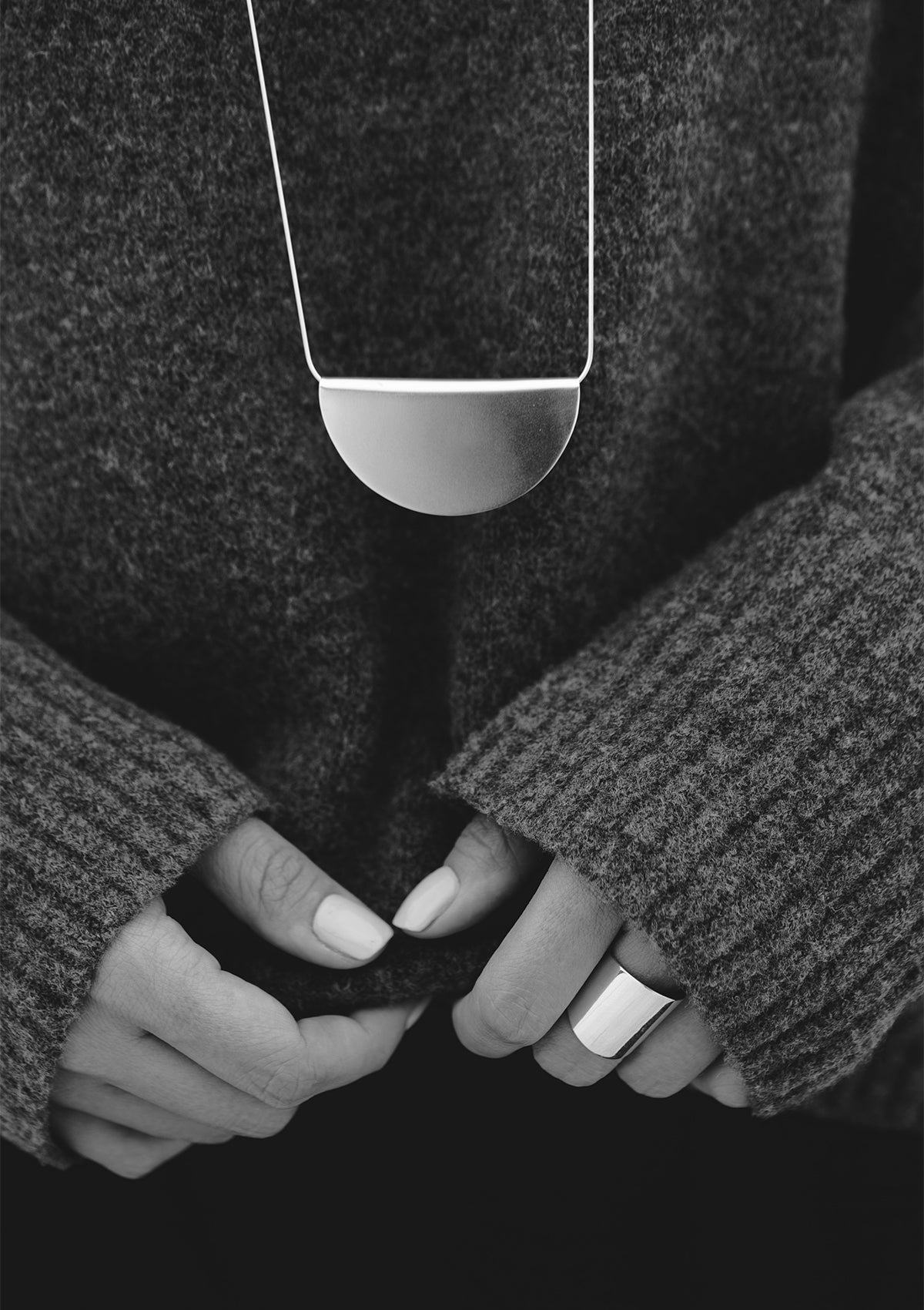 Wide shiny ring