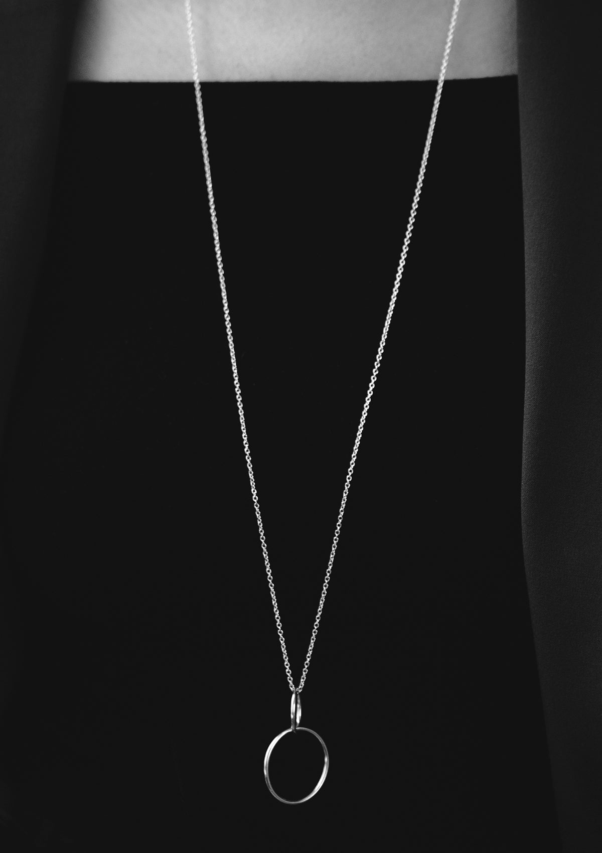 Long double hoop necklace