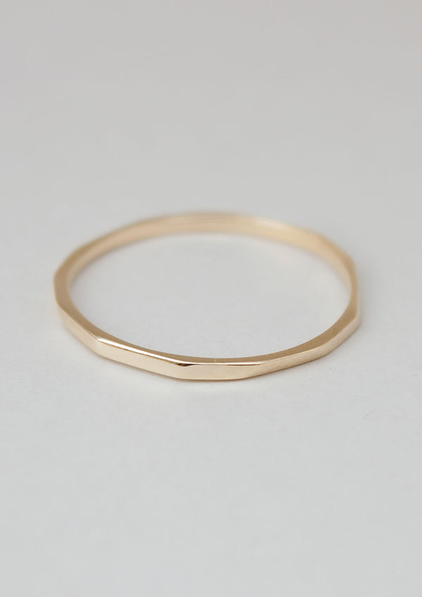 Gold faceted stacking ring