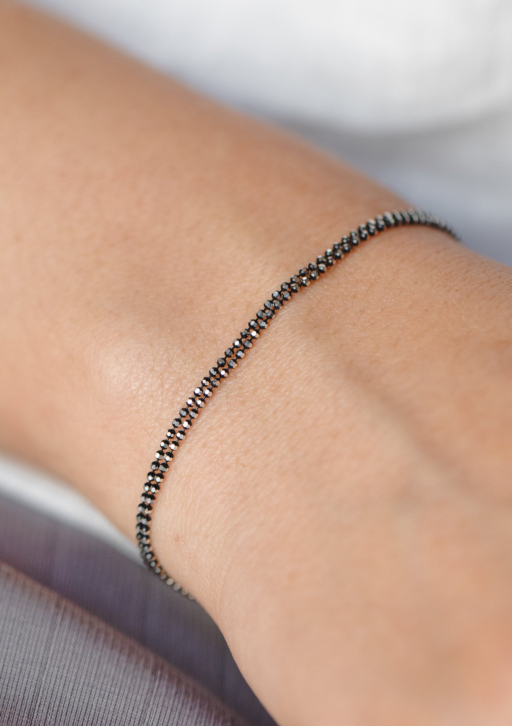 Whisper Double Black Bracelet by Sofia Kov – view 5