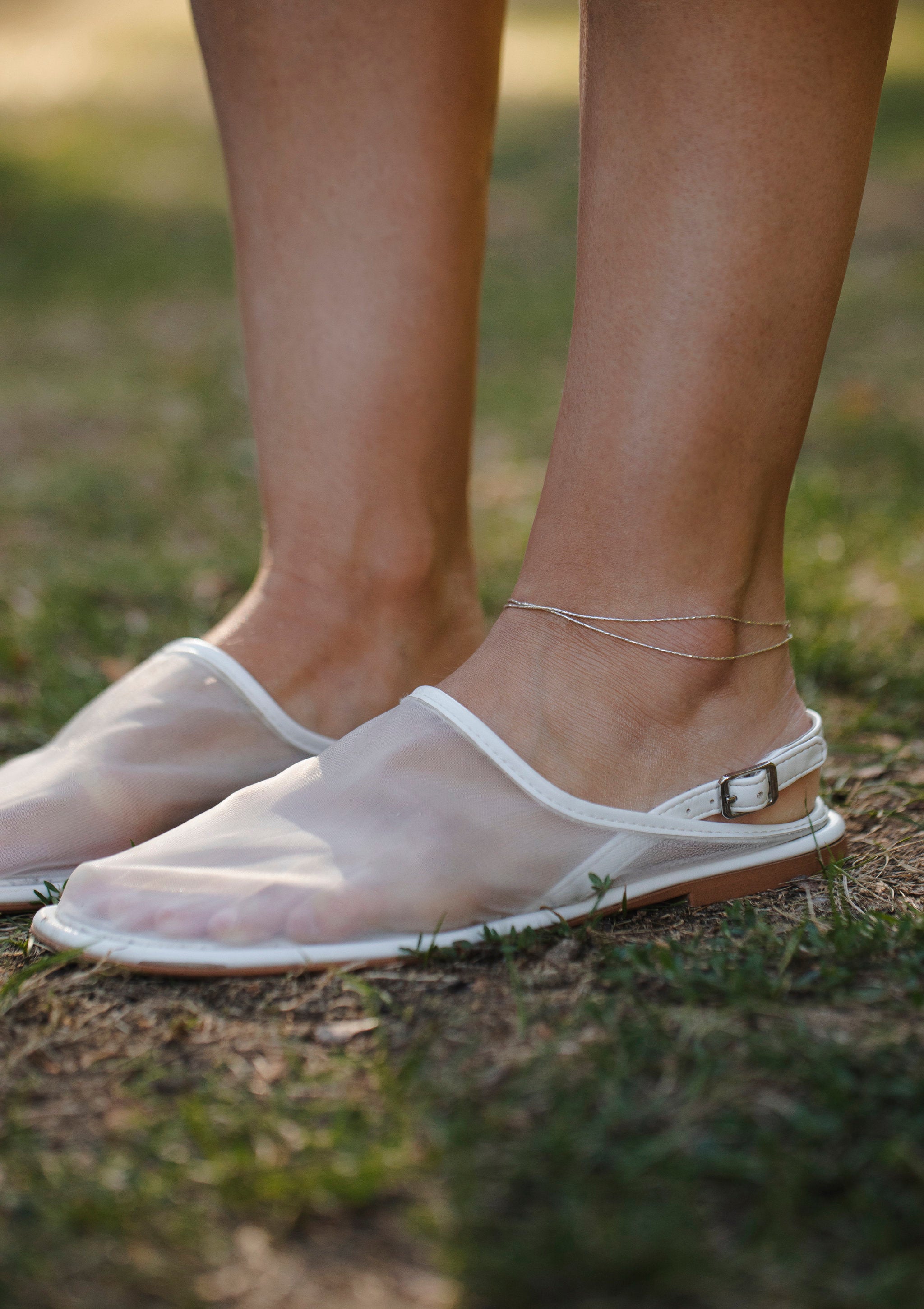 Glow Silver Anklet by Sofia Kov – view 2