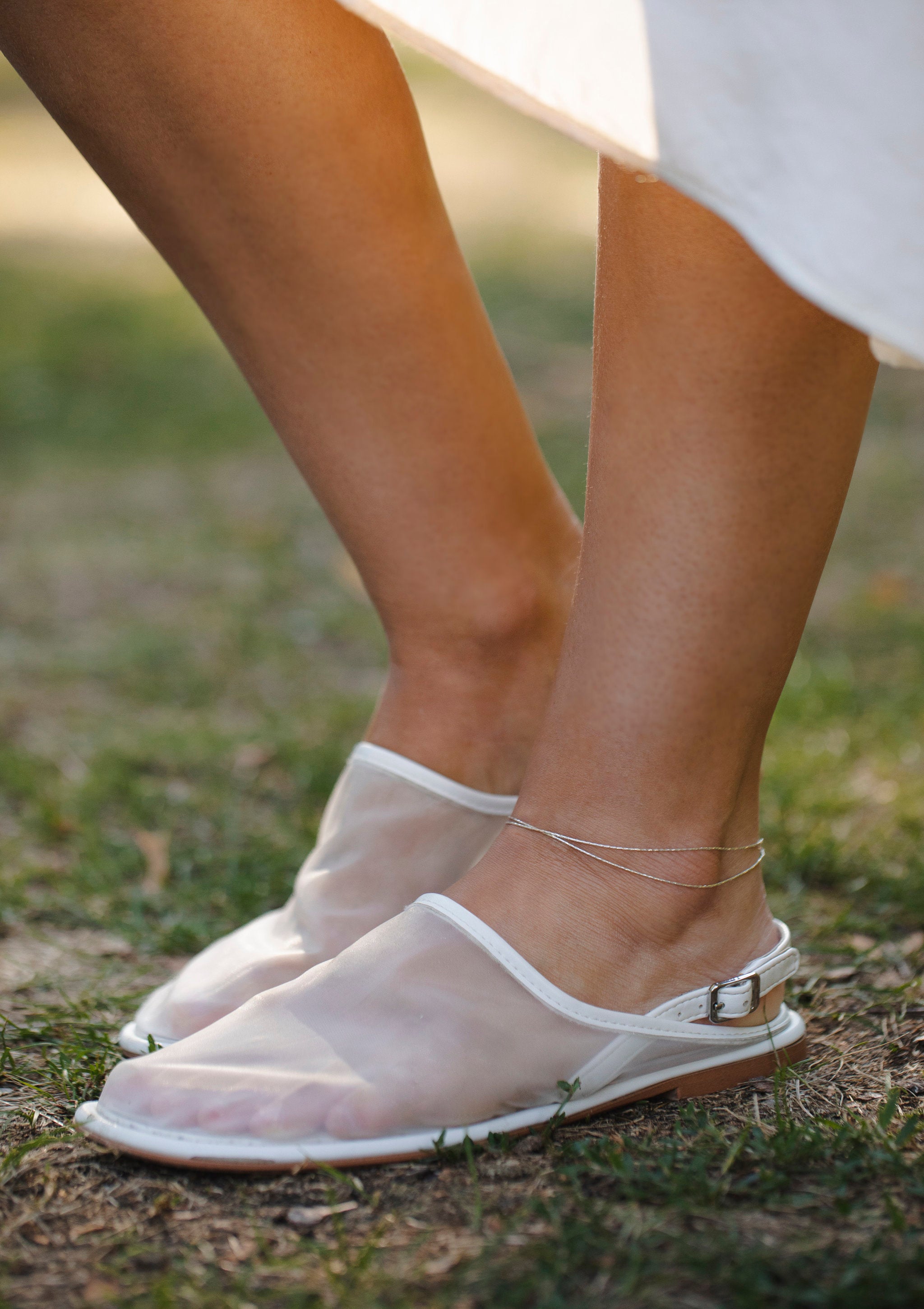 Glow Silver Anklet by Sofia Kov – view 3