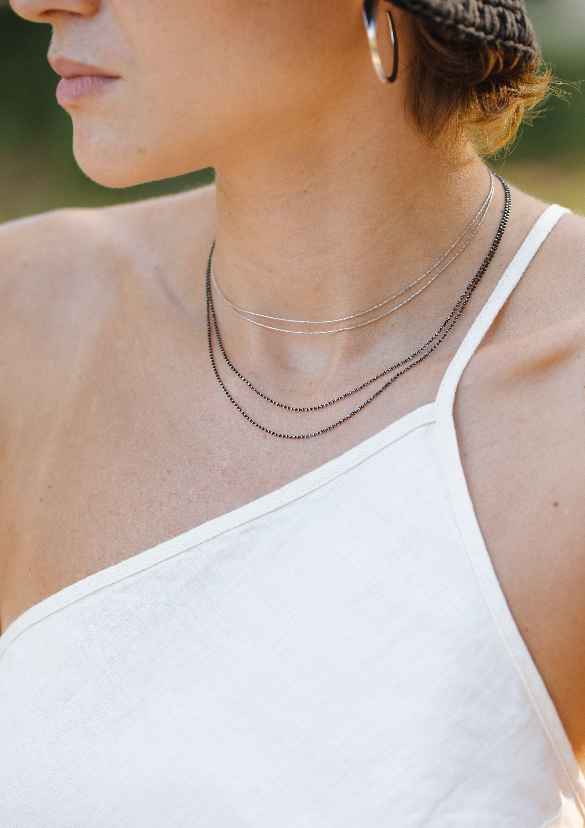 Glow Silver Choker by Sofia Kov – layered look