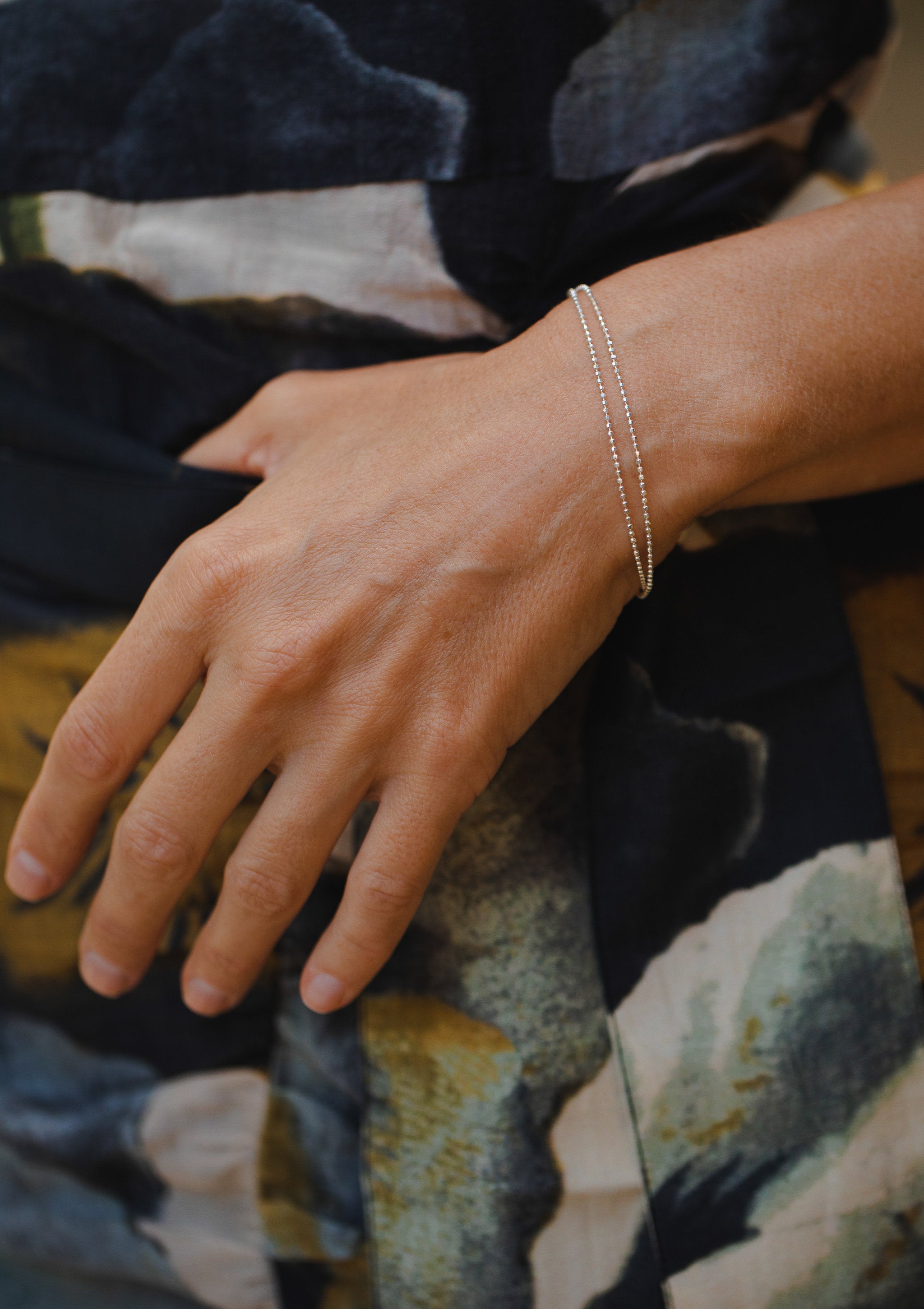 Whisper Double Silver Bracelet by Sofia Kov – on model