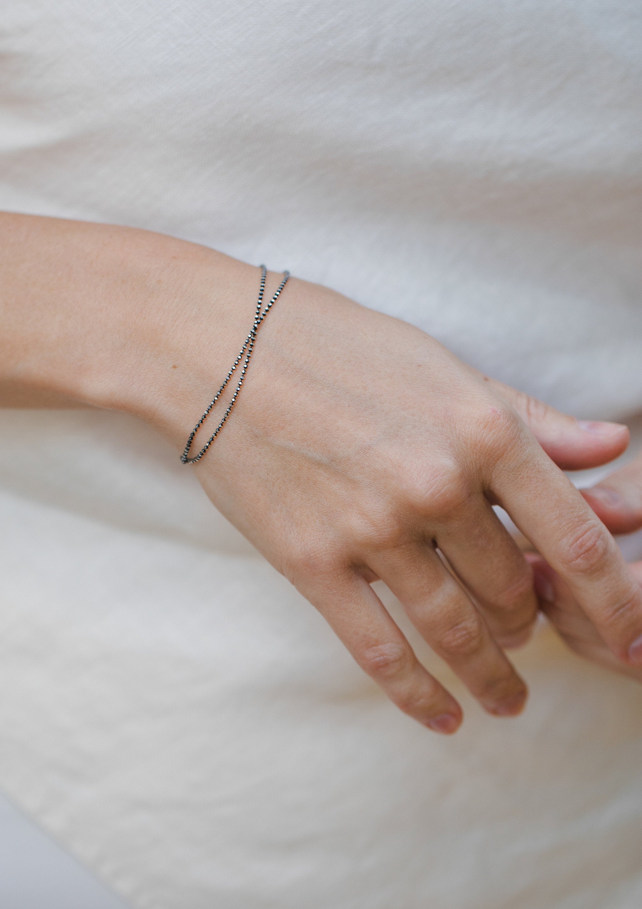 Whisper Double Black Bracelet by Sofia Kov – on model