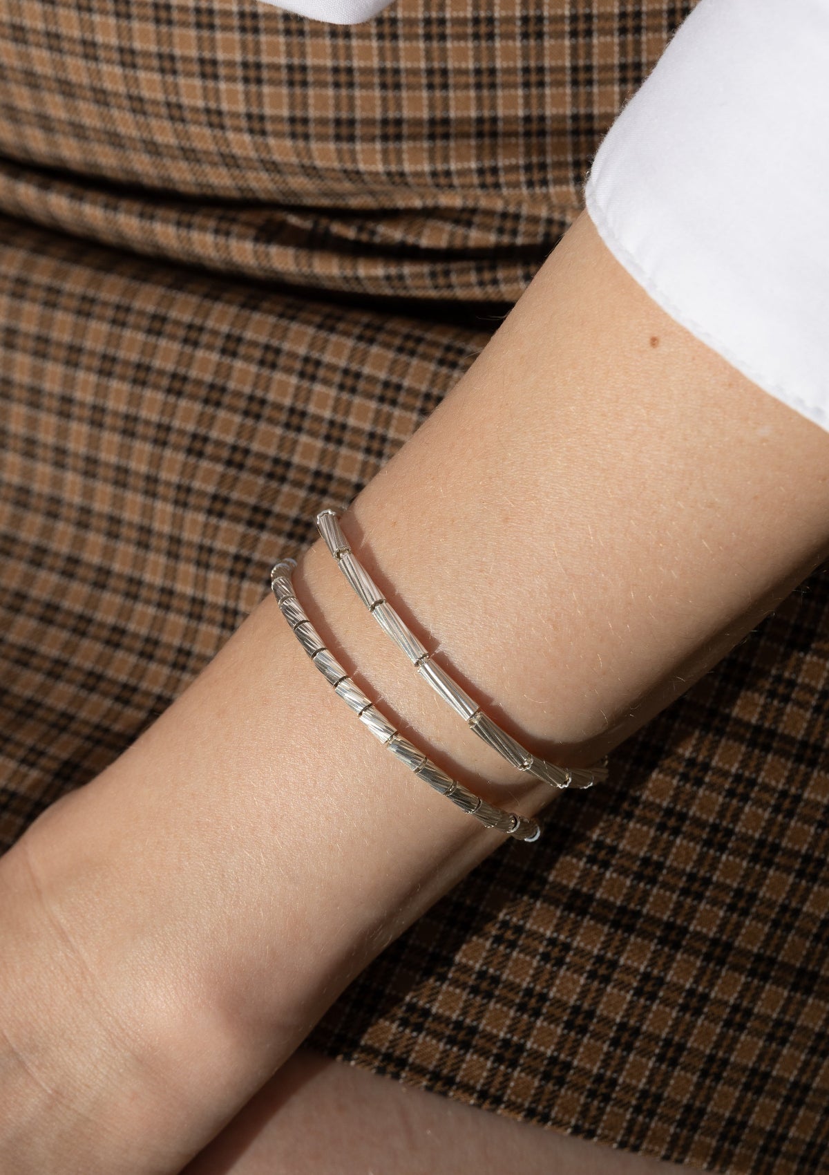 Stripped Silver Bracelet by Sofia Kov – view 7