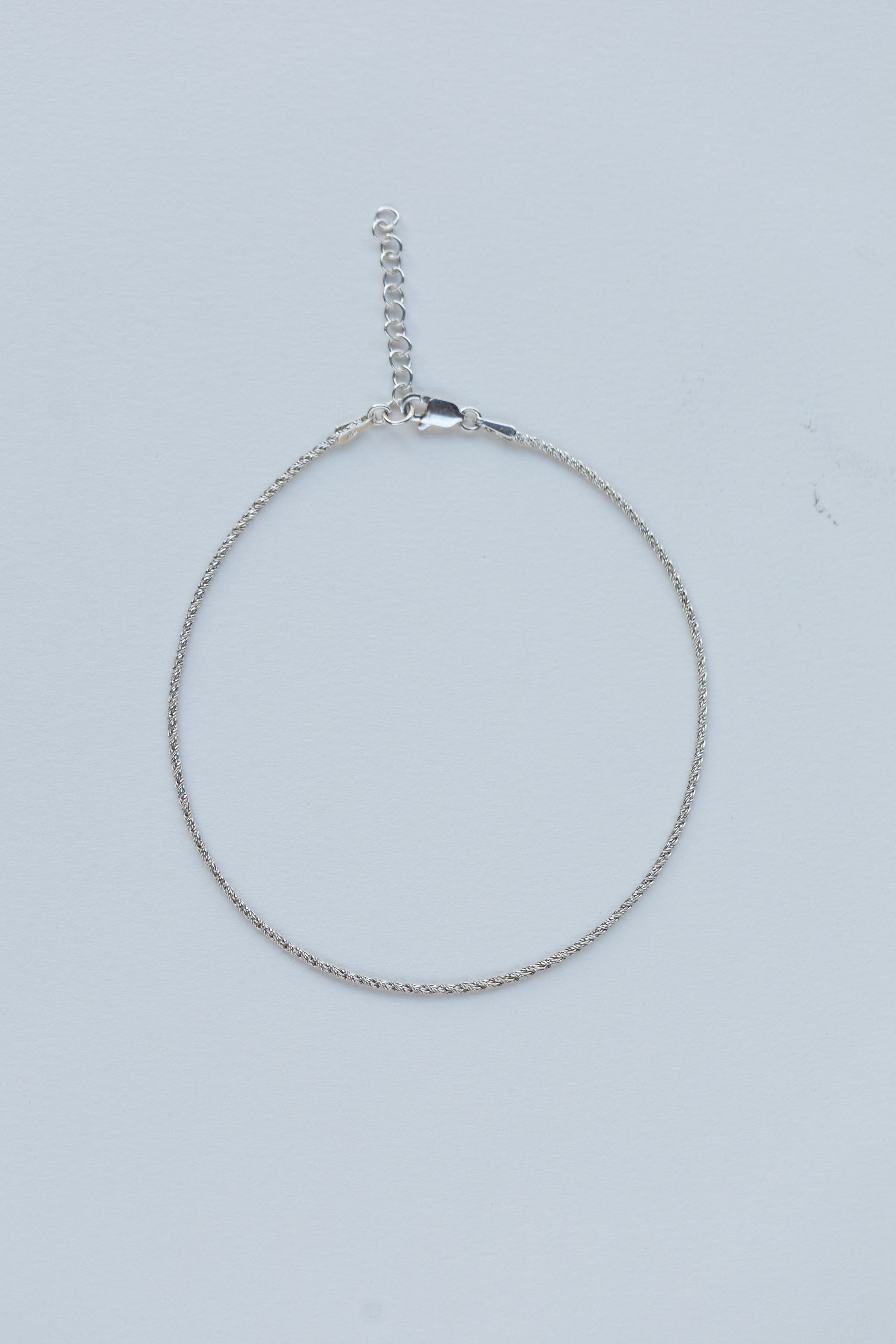 Thread Silver Anklet
