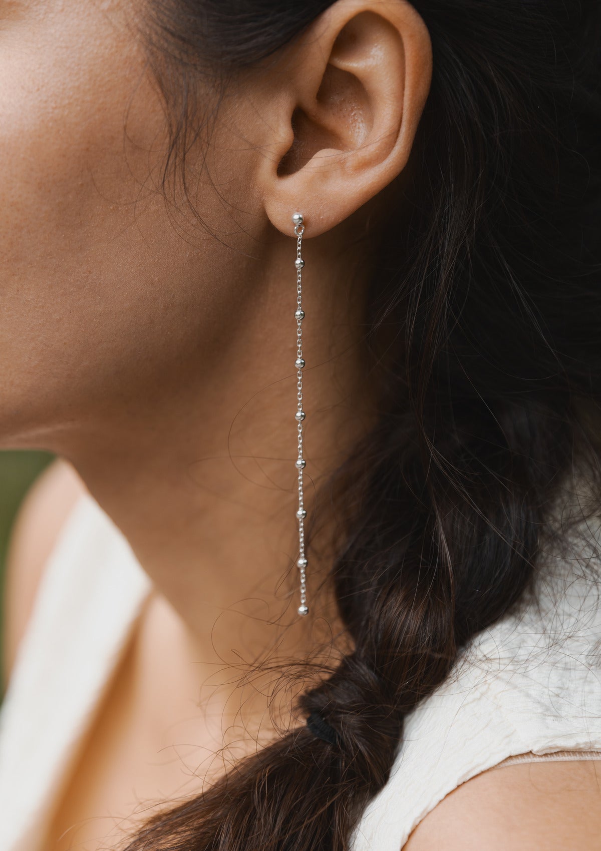 Beaded extra long earrings — на теле