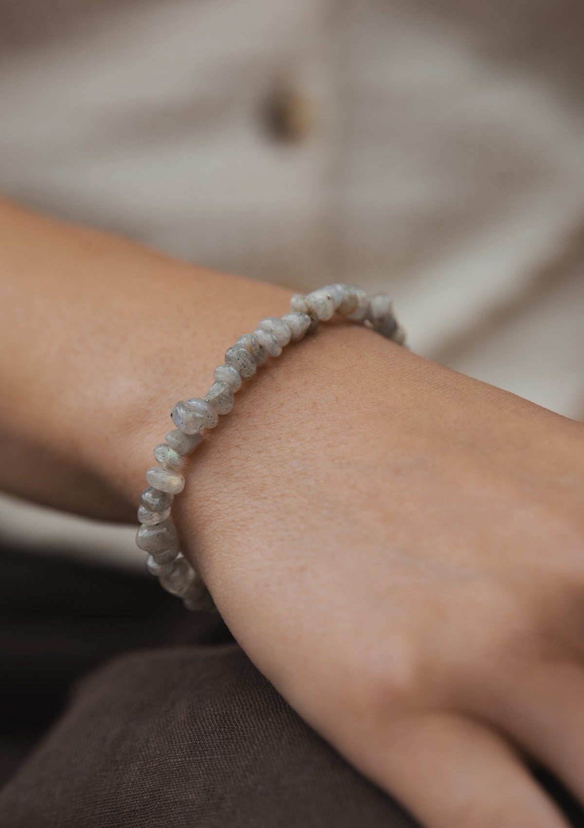 Labradorite beaded bracelet — на теле