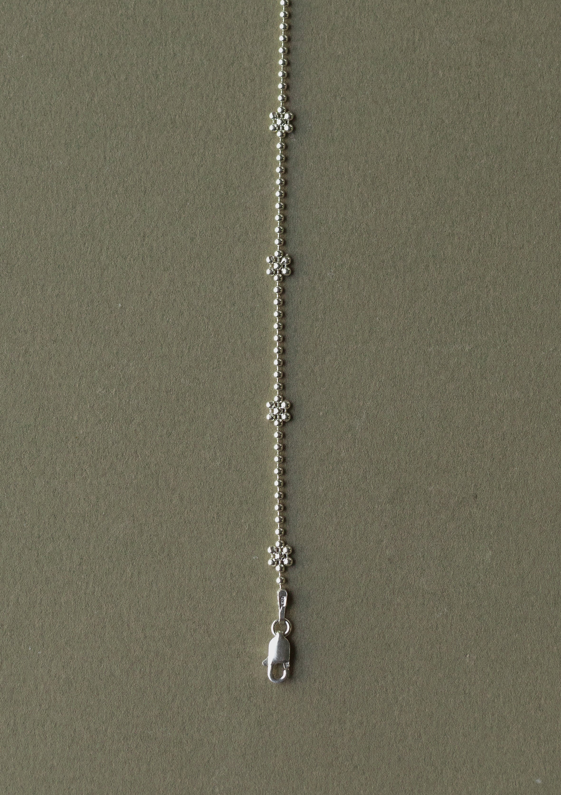 Silver flower bracelet