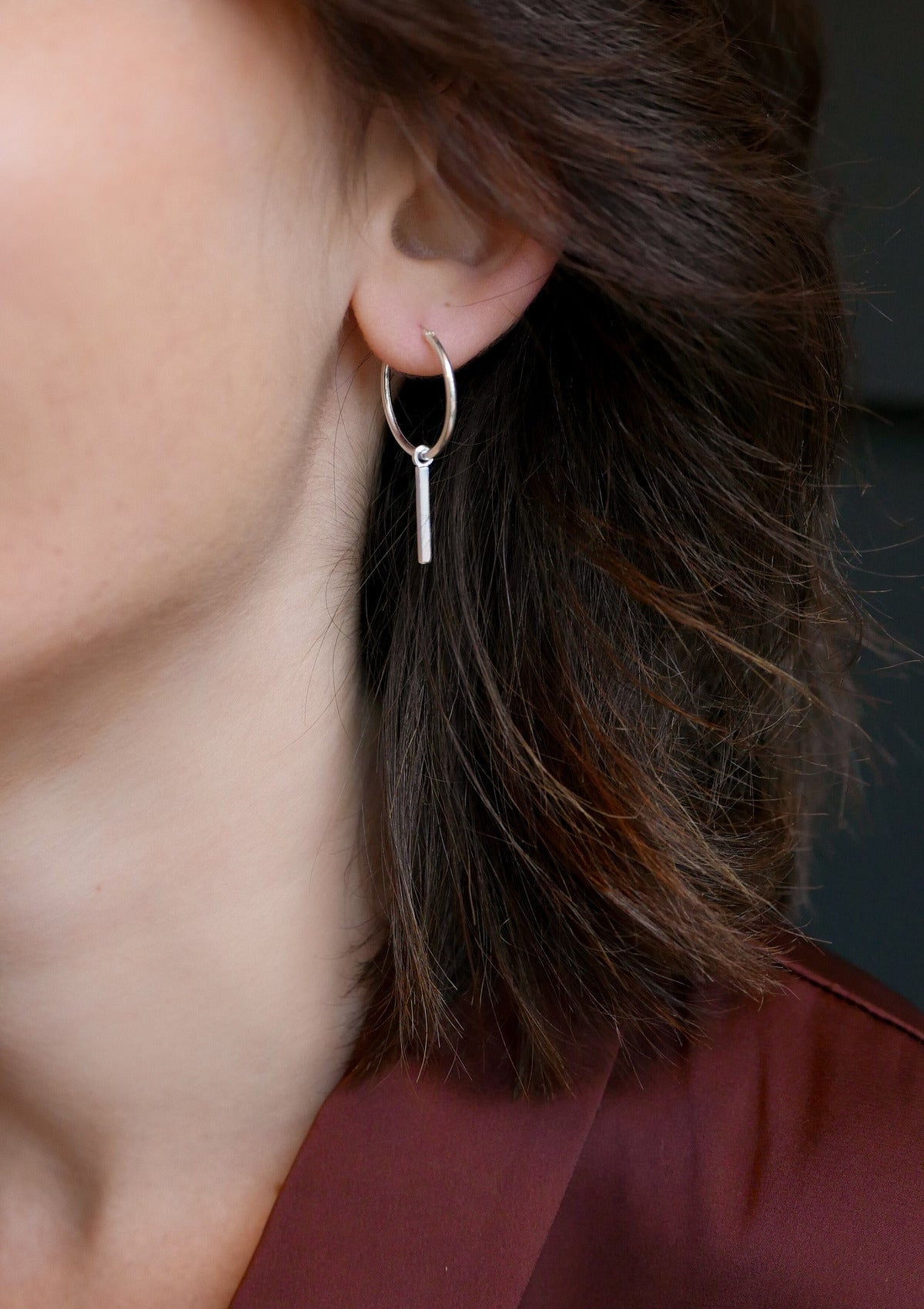 Bar hoop earrings