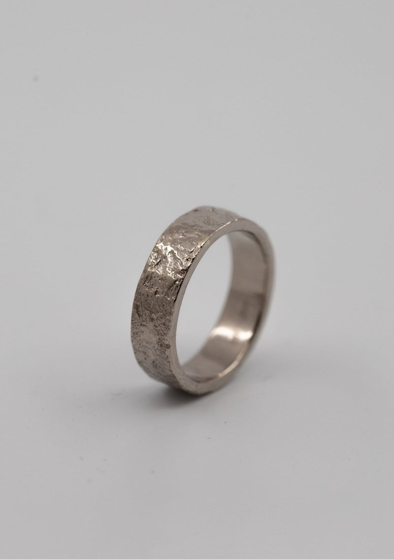 White gold textured ring