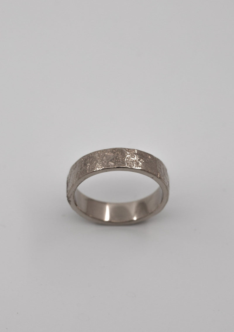 White gold textured ring