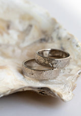 White gold textured ring