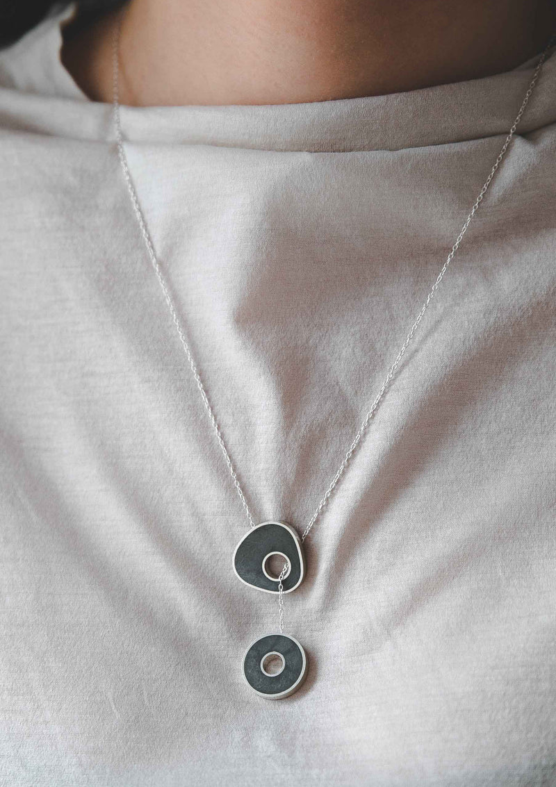 Concrete lariat necklace