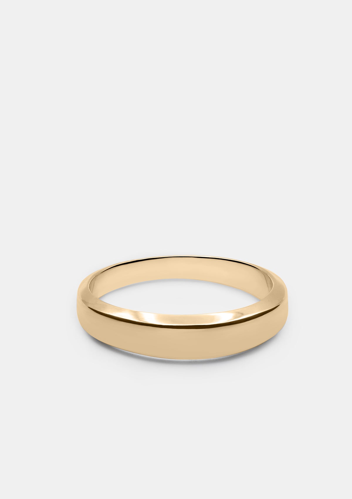 14k gold ring with clean geometric design on white background – classic wedding band style