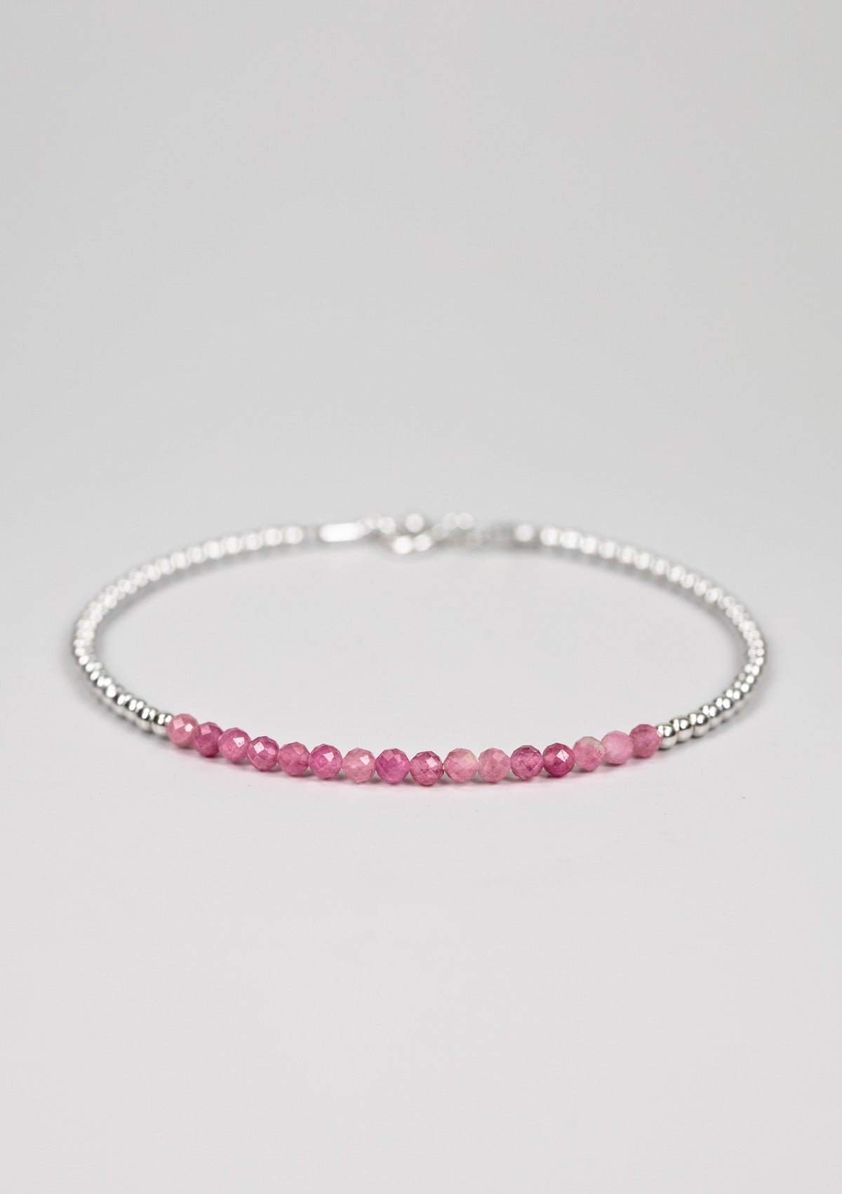 Pink Tourmaline Beaded Bracelet