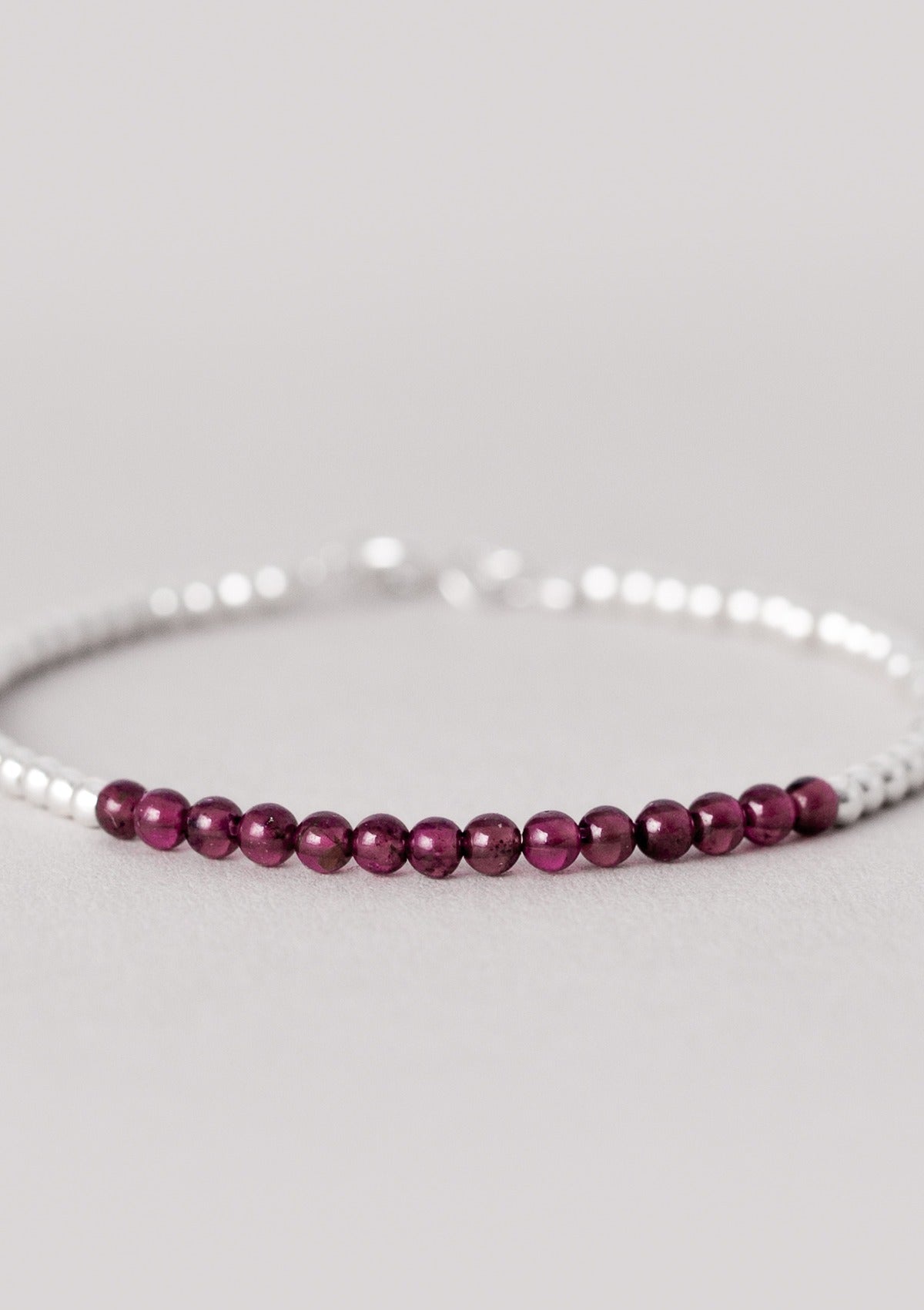Red Garnet Beaded Bracelet