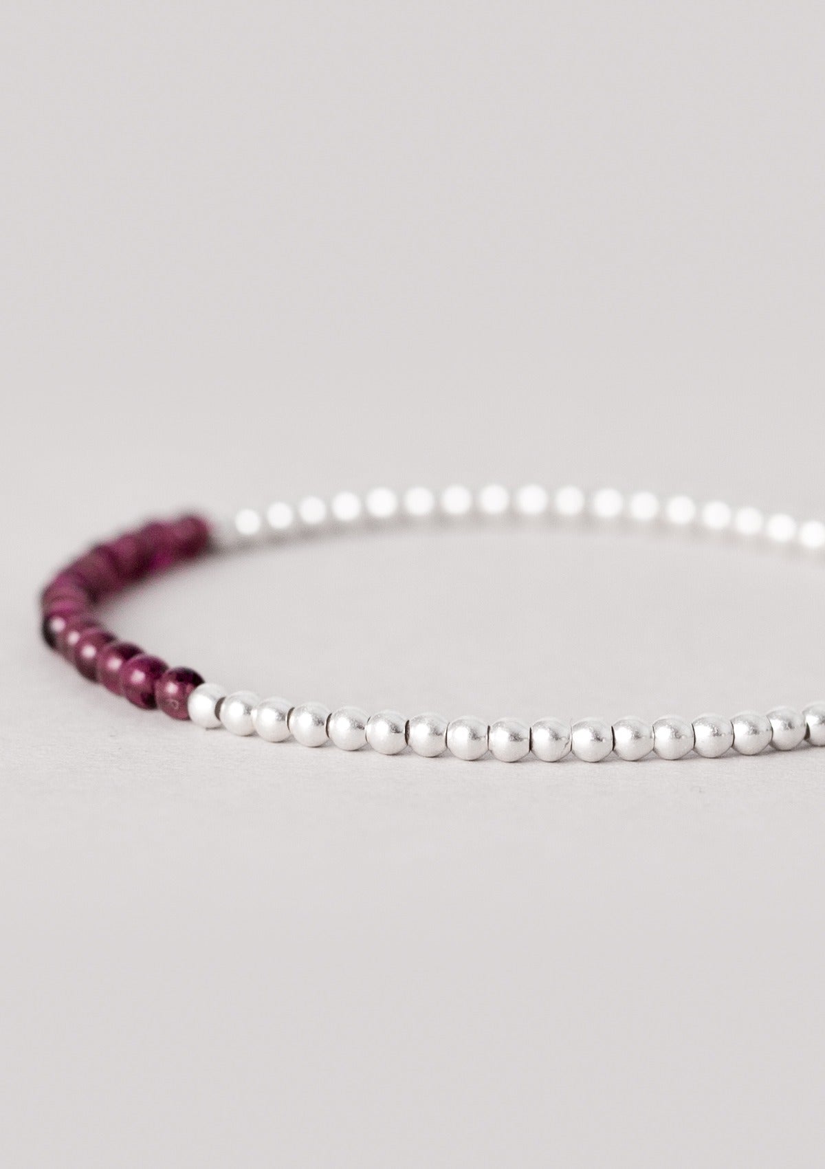 Red Garnet Beaded Bracelet