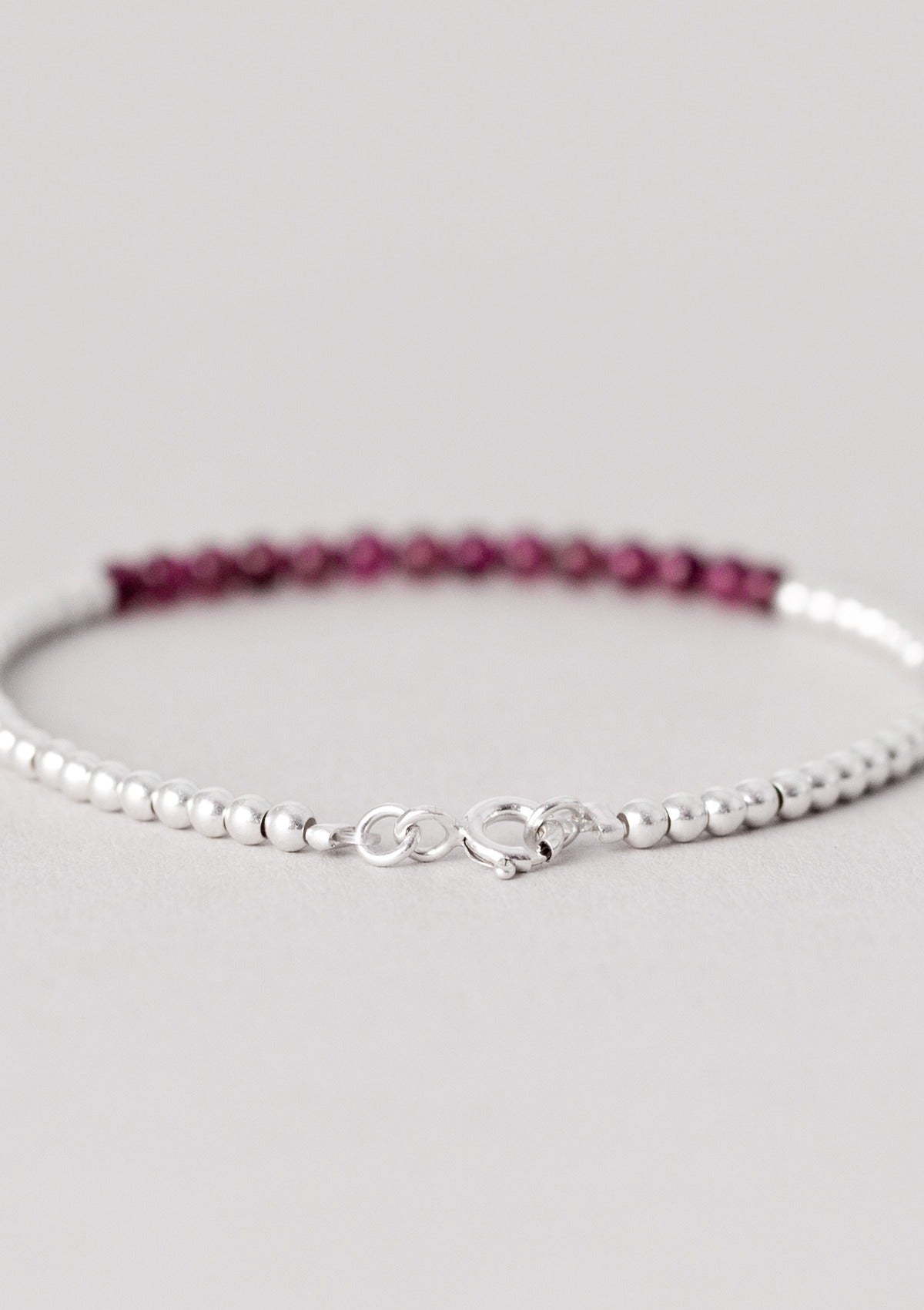 Red Garnet Beaded Bracelet