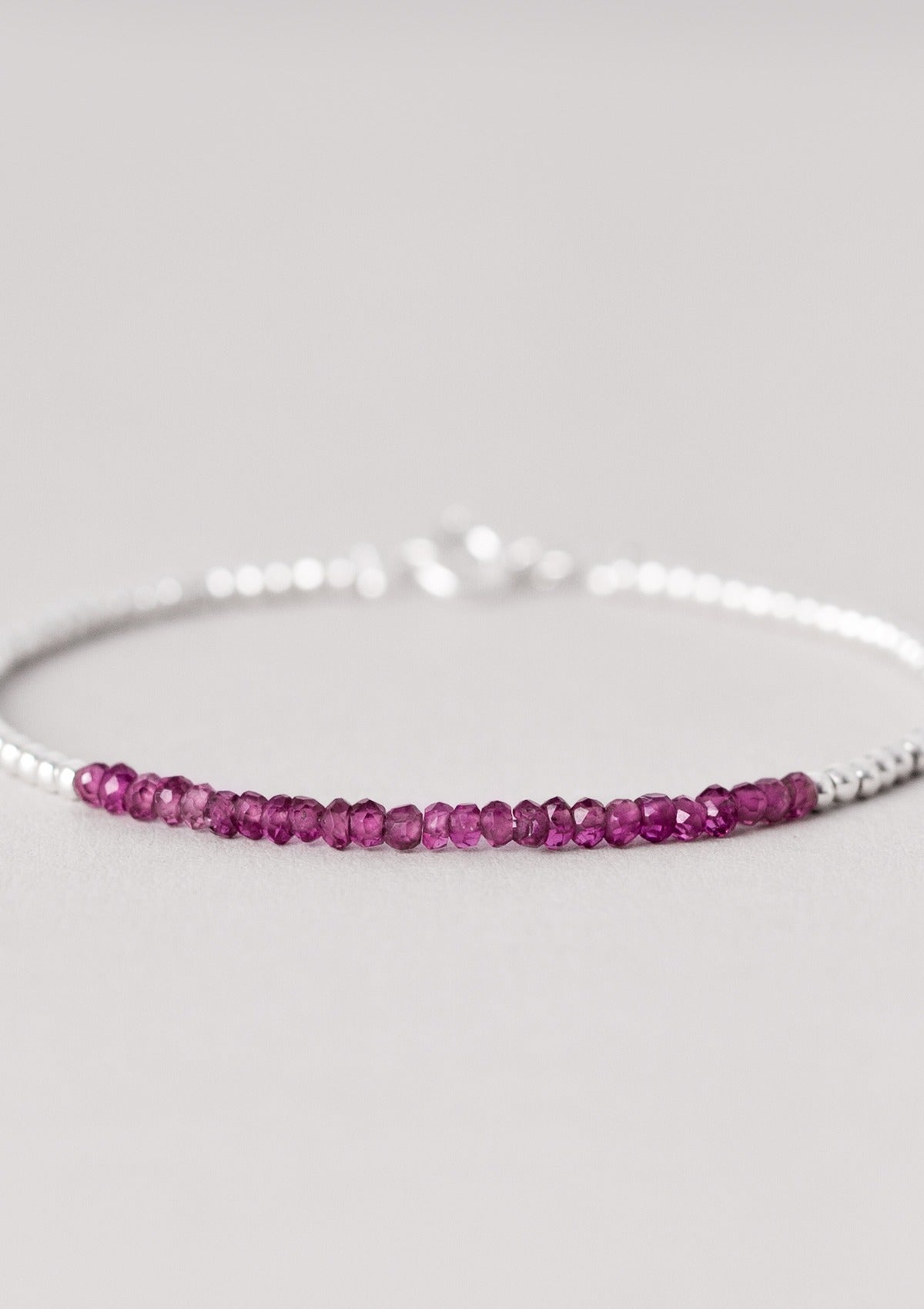 Rhodolite Garnet Beaded Bracelet