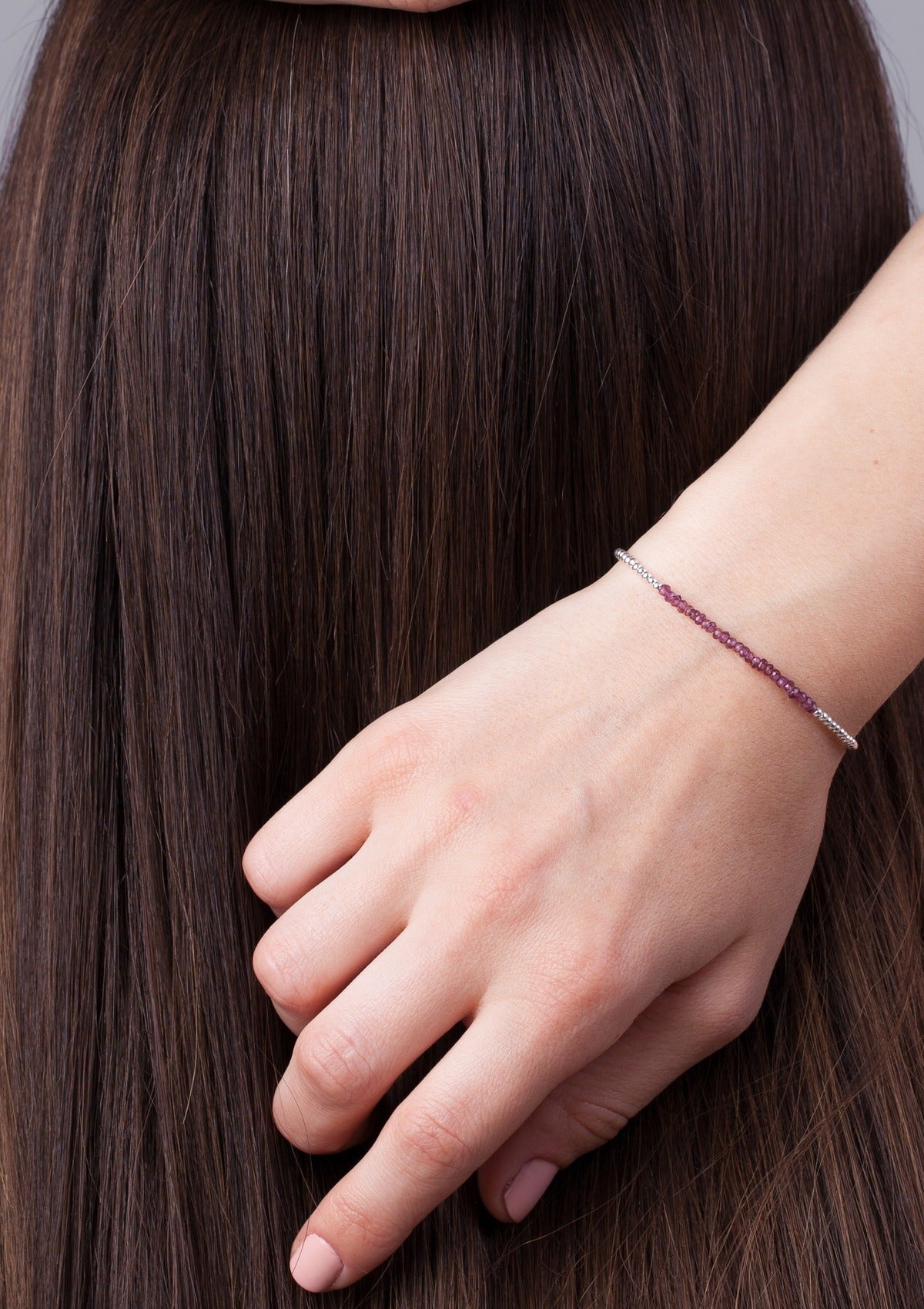 Rhodolite Garnet Beaded Bracelet