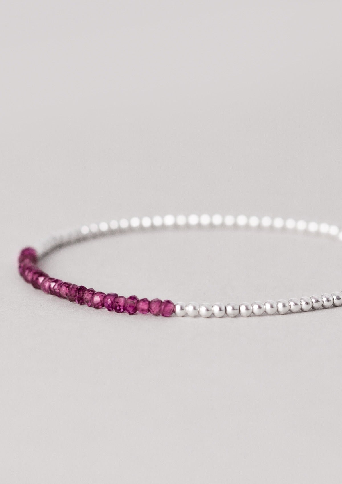Rhodolite Garnet Beaded Bracelet