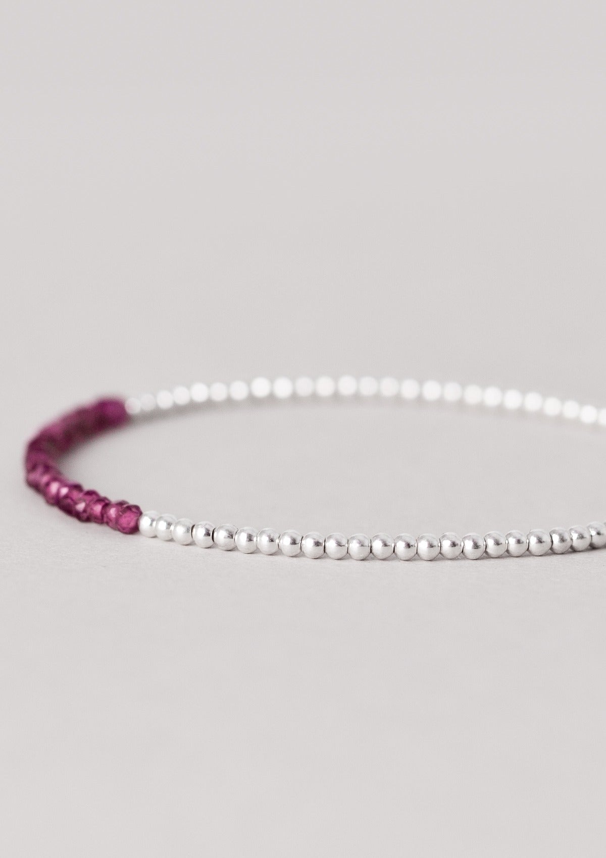 Rhodolite Garnet Beaded Bracelet