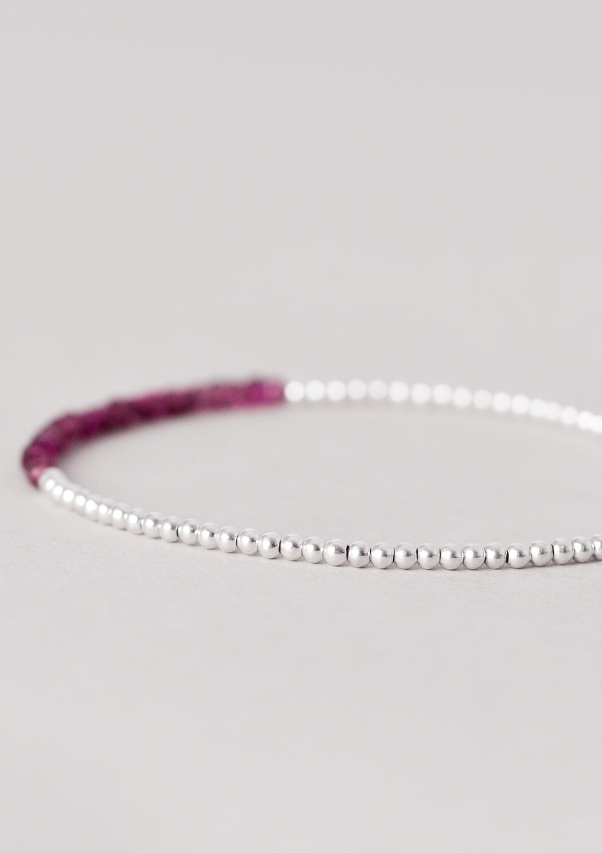 Rhodolite Garnet Beaded Bracelet