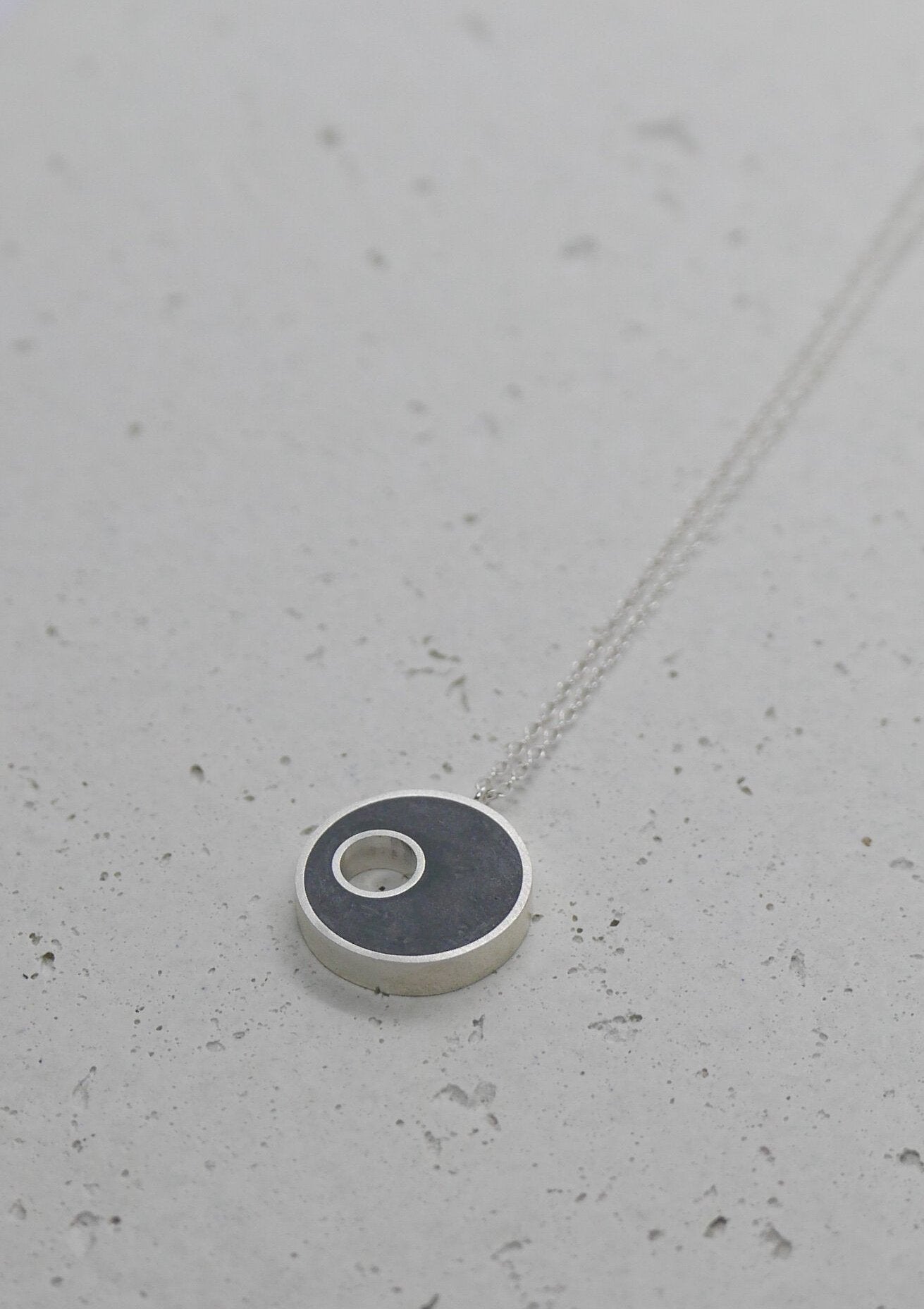Concrete round asymmetrical necklace by Sofia Kov – view 3