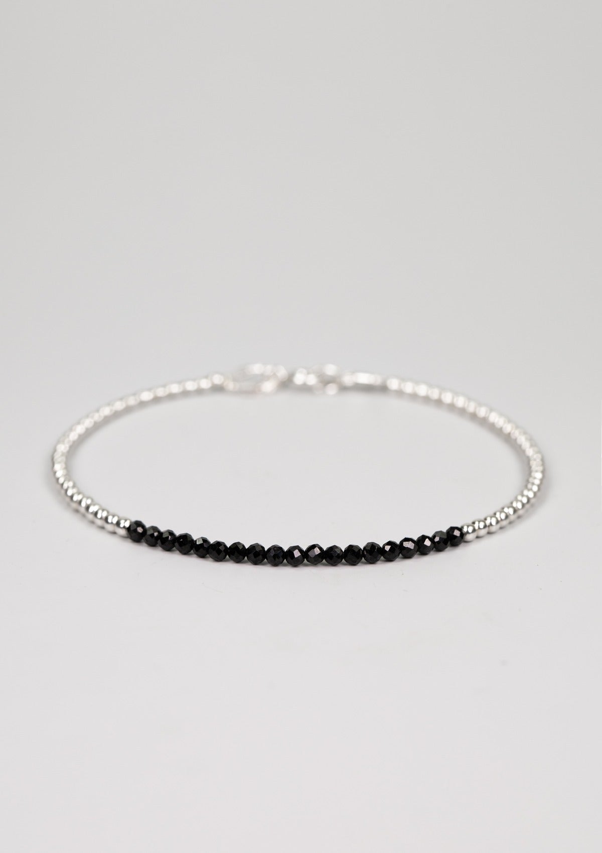 Small Black Spinel Beaded Bracelet