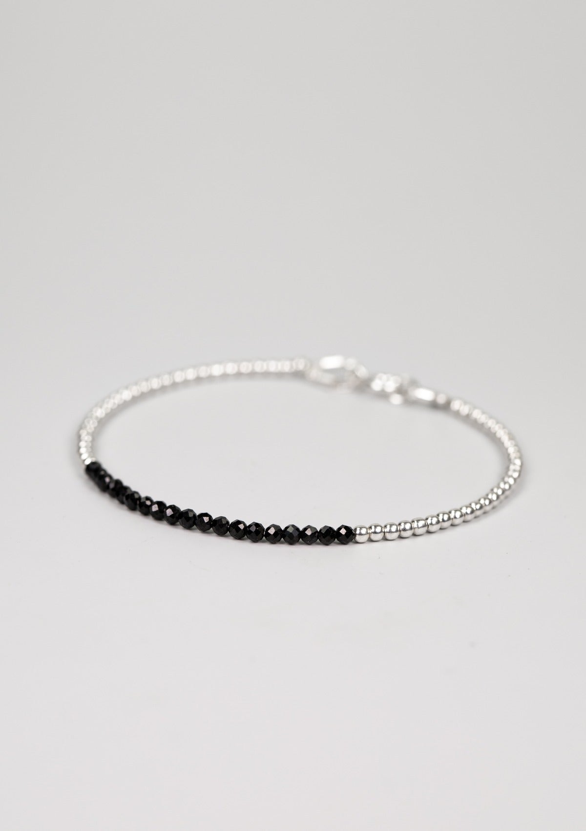 Small Black Spinel Beaded Bracelet