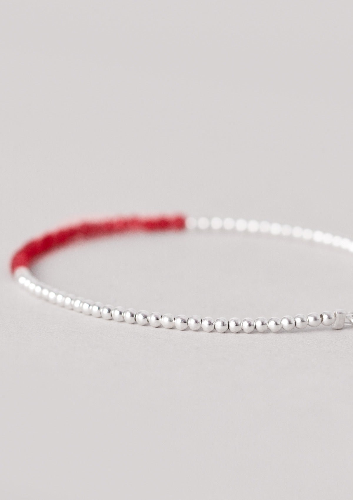 Small Red Jade Beaded Bracelet
