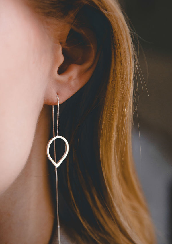 Teardrop threader earrings