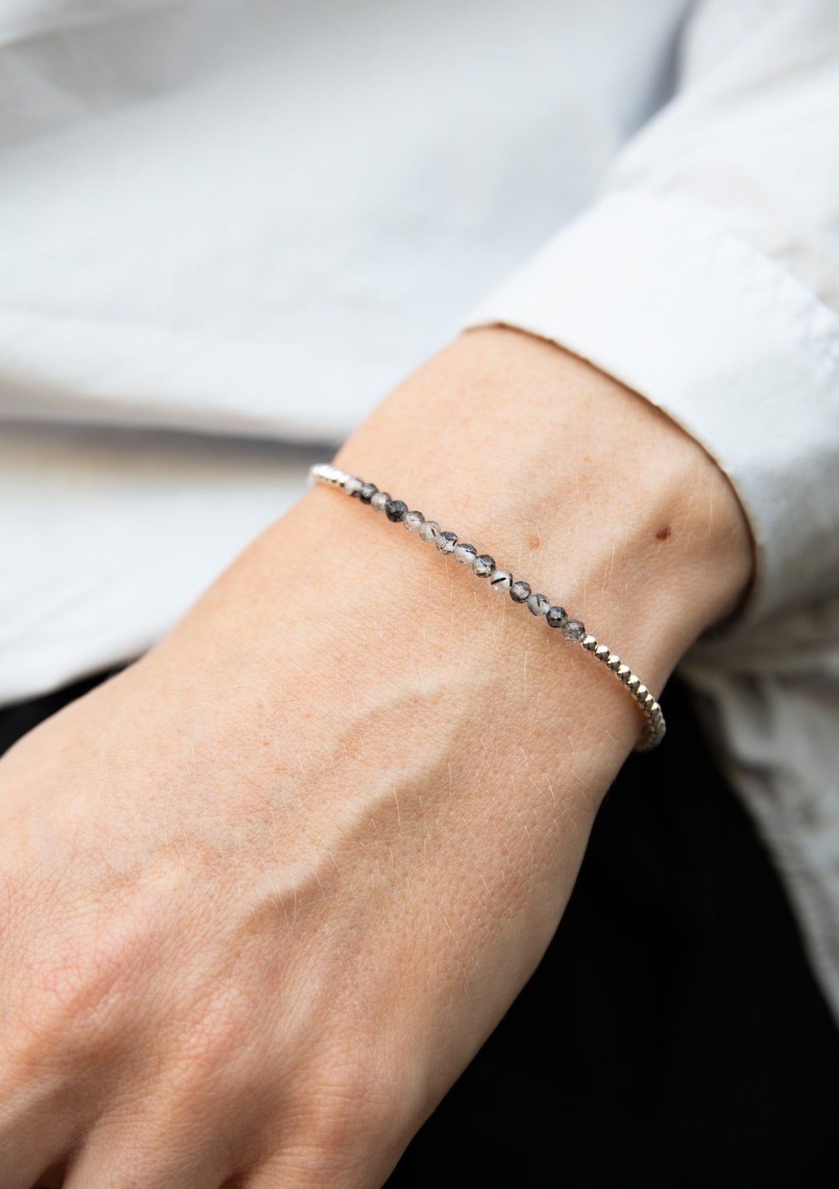 Tourmaline Quartz Beaded Bracelet