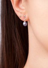 Black pearl stud earrings